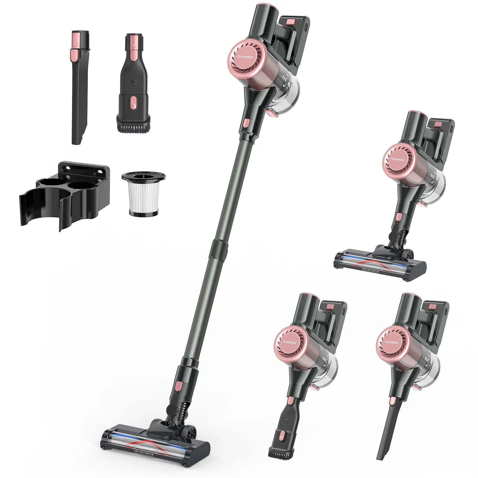 Homeika Cordless Vacuum Cleaner-H318, 300W 23Kpa Lightweight Stick Vacuum with 48Mins Runtime Battery, 3 Suction, LED Display, Powerful Vacuum Cleaner with Sofa Brush for Hard Floor/Carpet/Pet Hair/Car