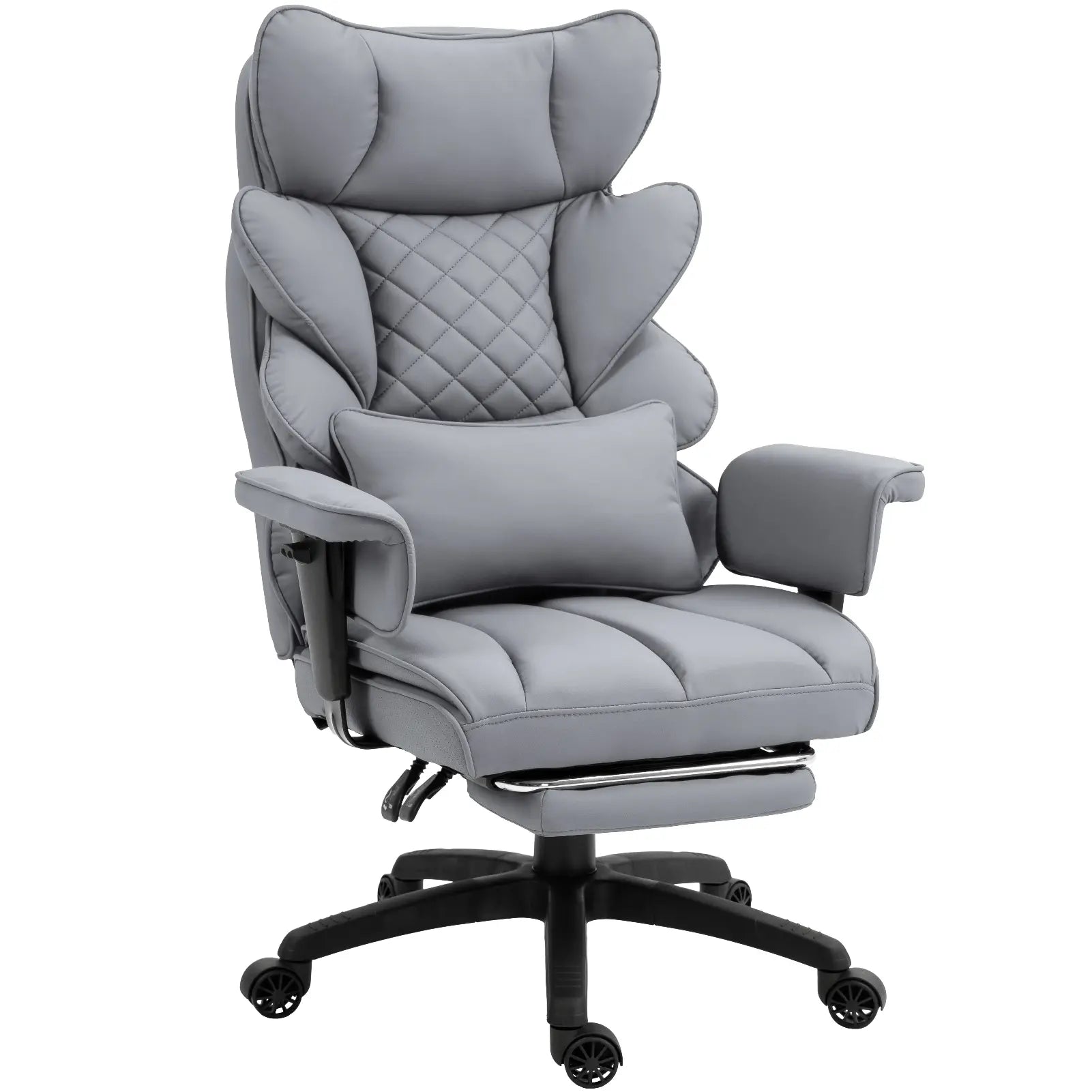 Dowinx Big and Tall Office Chair, with Pocket Spring Pad and Waist Support, High Back Computer Game Chair, Adjustable Armrests, Executive Office Chair, Foot Rest