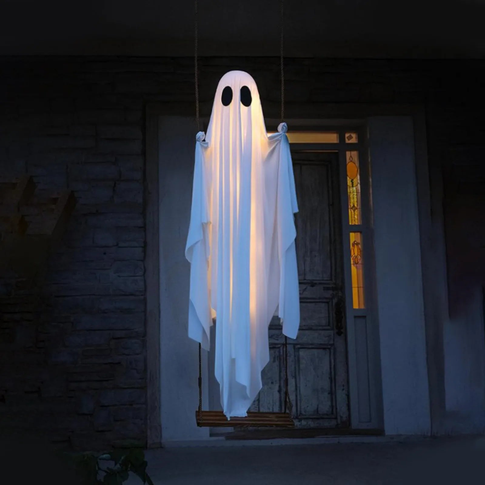 Glowing Ghost Lantern Durable Ghost Lantern Spooky Halloween Hanging Ghost Decoration Set for Indoor Outdoor Haunted for Family