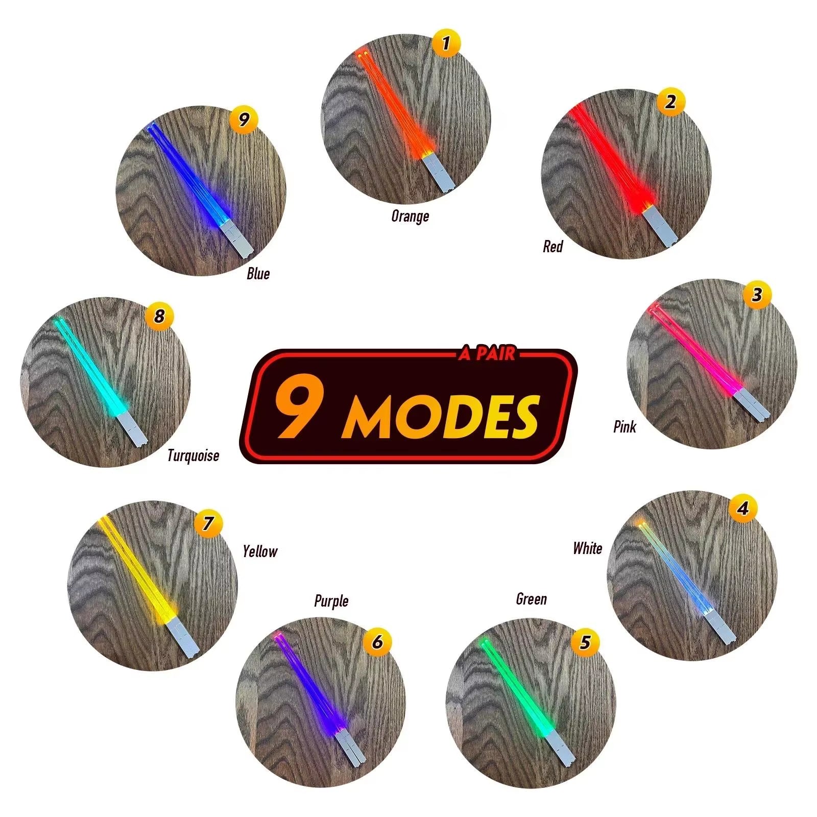 1 Pair LED Lightsaber Emits Light Chopsticks Reusable Washable and Removable Sushi Chopsticks Lightsaber Fun Glowing Chopsticks