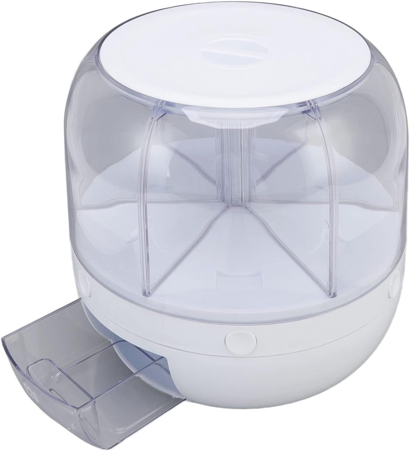 6 Grid Rice & Grain Storage Container, 360° Rotating Dry Food Dispenser Grain Food Storage Box Rice Bucket with Lid Household for Home Kitchen (5Kg)