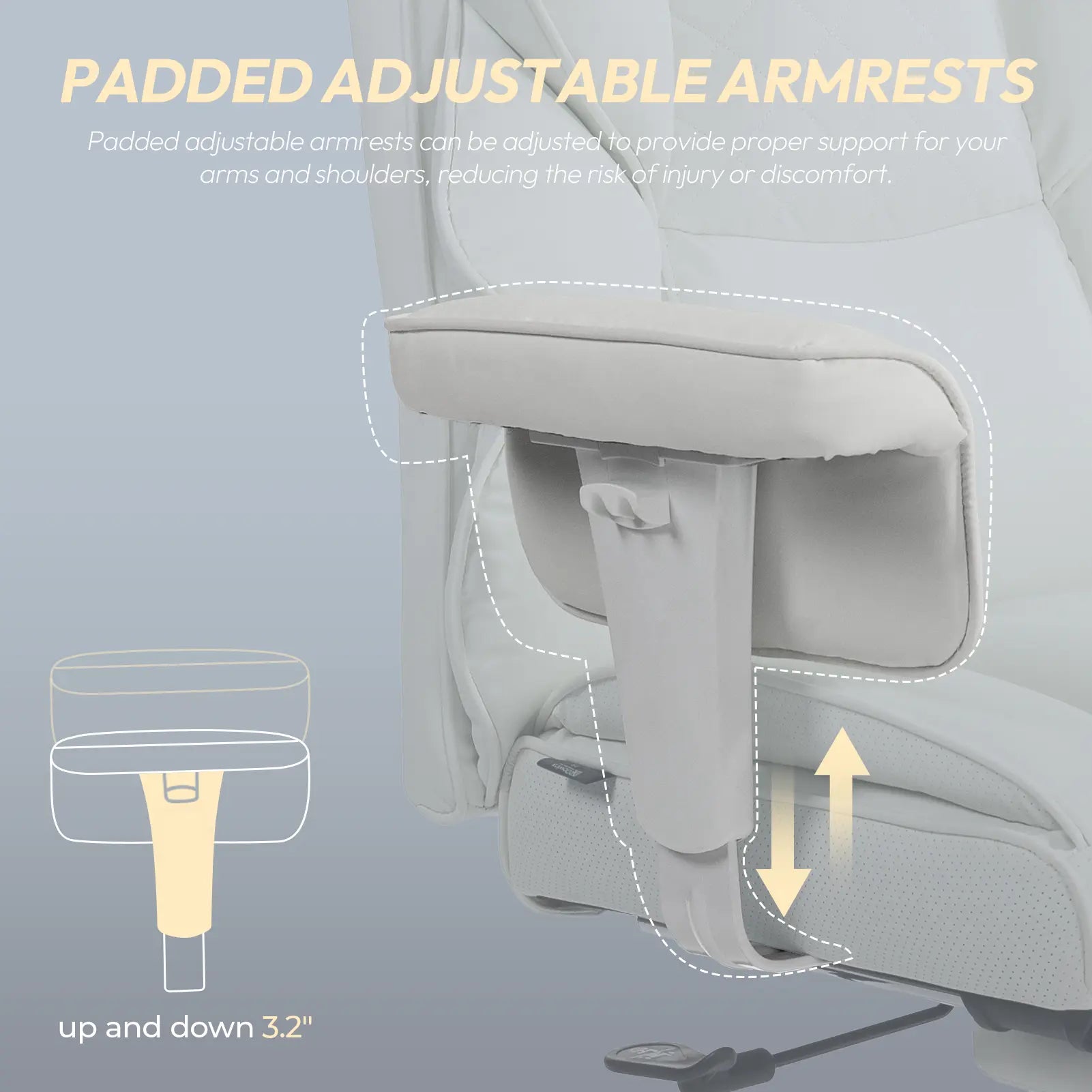 Dowinx Big and Tall Office Chair, with Pocket Spring Pad and Waist Support, High Back Computer Game Chair, Adjustable Armrests, Executive Office Chair, Foot Rest