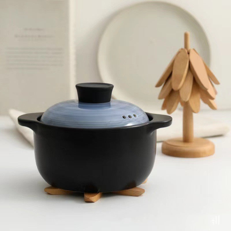 Wooden Christmas Tree Folding Coaster Black Walnut Thick Seat Adiabatic Pad for Kitchen Desktop Decoration Housewarming Gift