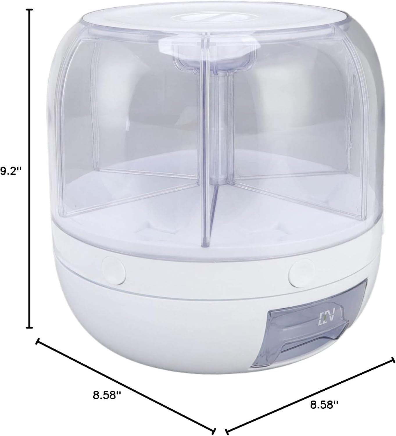 6 Grid Rice & Grain Storage Container, 360° Rotating Dry Food Dispenser Grain Food Storage Box Rice Bucket with Lid Household for Home Kitchen (5Kg)