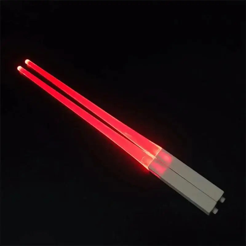 1 Pair LED Lightsaber Emits Light Chopsticks Reusable Washable and Removable Sushi Chopsticks Lightsaber Fun Glowing Chopsticks