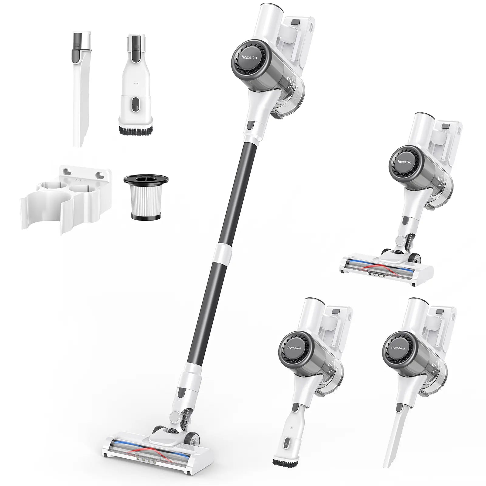 Homeika Cordless Vacuum Cleaner-H318, 300W 23Kpa Lightweight Stick Vacuum with 48Mins Runtime Battery, 3 Suction, LED Display, Powerful Vacuum Cleaner with Sofa Brush for Hard Floor/Carpet/Pet Hair/Car