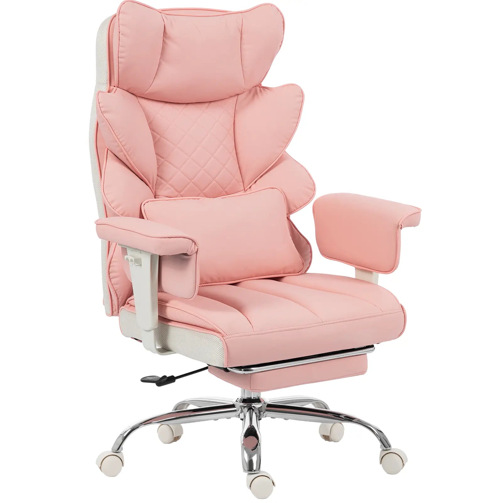 Dowinx Big and Tall Office Chair, with Pocket Spring Pad and Waist Support, High Back Computer Game Chair, Adjustable Armrests, Executive Office Chair, Foot Rest
