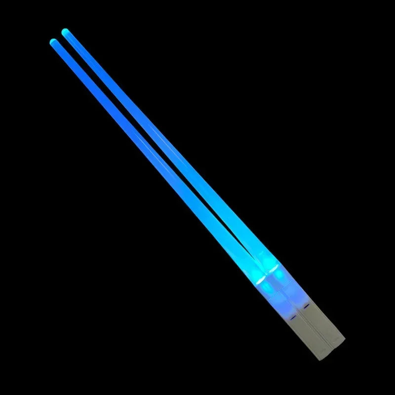 1 Pair LED Lightsaber Emits Light Chopsticks Reusable Washable and Removable Sushi Chopsticks Lightsaber Fun Glowing Chopsticks