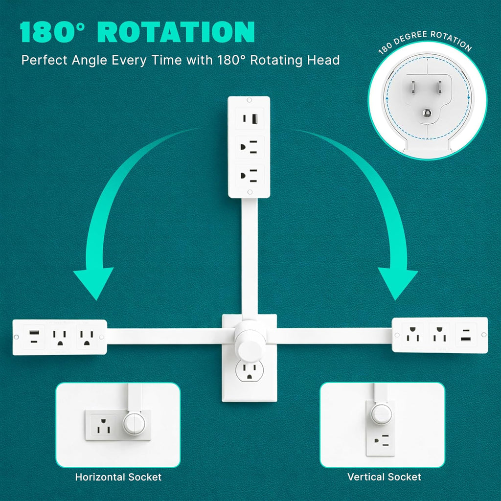 Electrical Outlet Extender Stick – Safe Wall Outlet Extender and Electric Outlet Extender, Extendable Outlet Extension Solution for Easy Installation and Home Renovation
