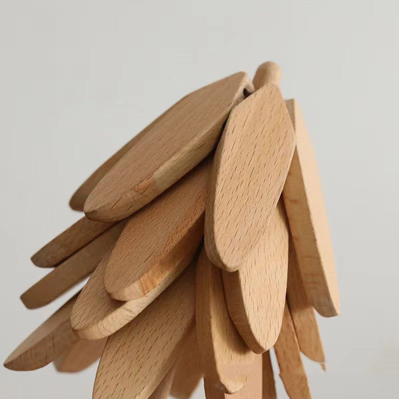 Wooden Christmas Tree Folding Coaster Black Walnut Thick Seat Adiabatic Pad for Kitchen Desktop Decoration Housewarming Gift