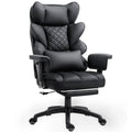 Dowinx Big and Tall Office Chair, with Pocket Spring Pad and Waist Support, High Back Computer Game Chair, Adjustable Armrests, Executive Office Chair, Foot Rest
