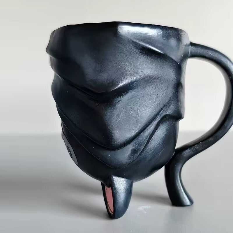 Cute Upside down Bat Mug Handmade Novelty Animal Mug 3D Inverted Bat Coffee Tea Mug with Stable Weighted Base