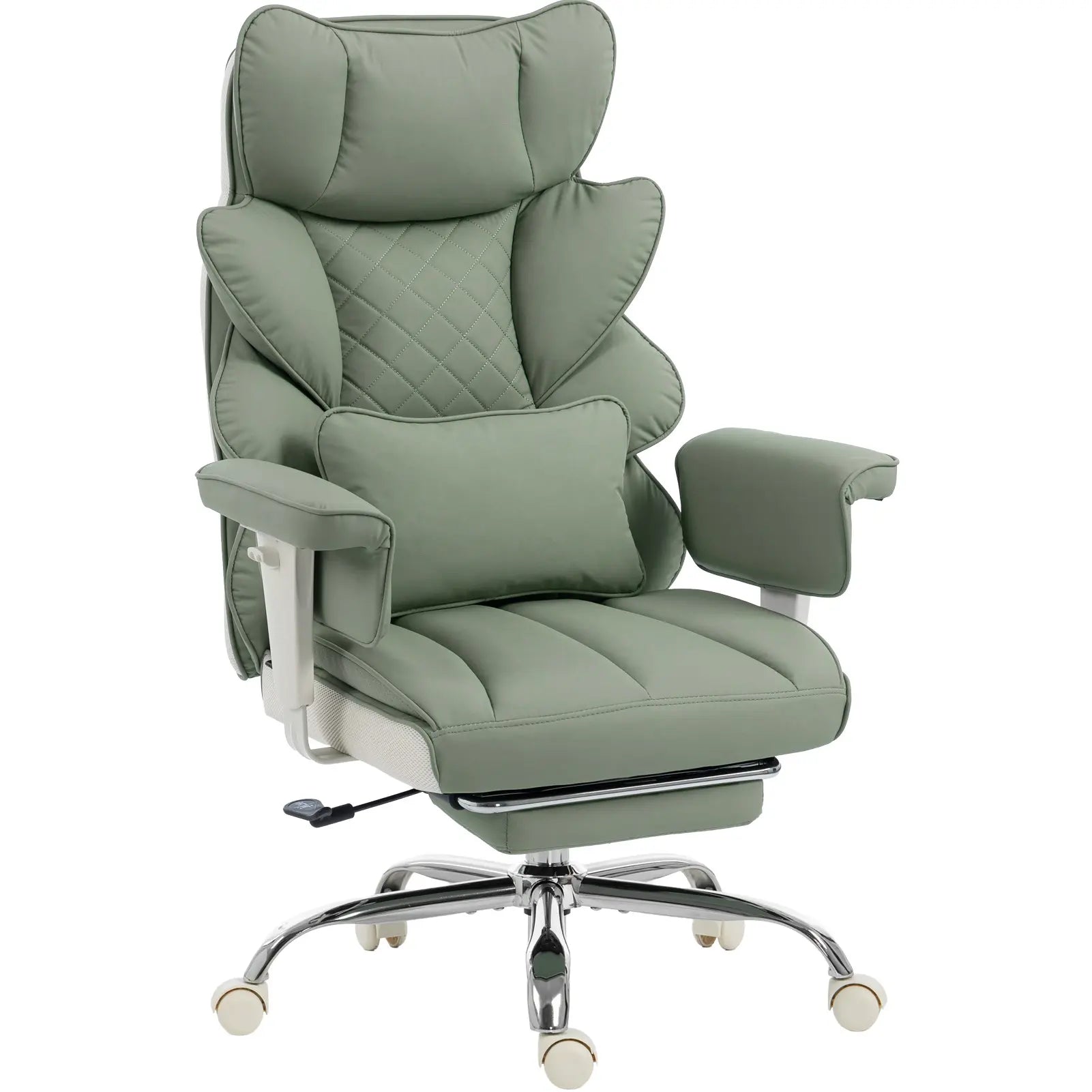 Dowinx Big and Tall Office Chair, with Pocket Spring Pad and Waist Support, High Back Computer Game Chair, Adjustable Armrests, Executive Office Chair, Foot Rest