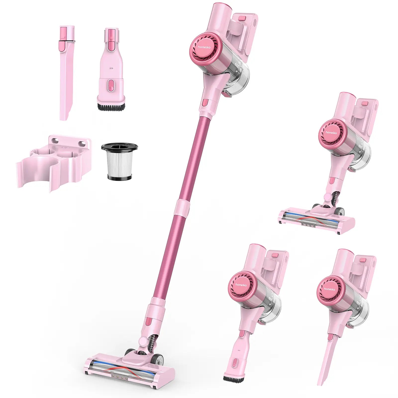 Homeika Cordless Vacuum Cleaner-H318, 300W 23Kpa Lightweight Stick Vacuum with 48Mins Runtime Battery, 3 Suction, LED Display, Powerful Vacuum Cleaner with Sofa Brush for Hard Floor/Carpet/Pet Hair/Car