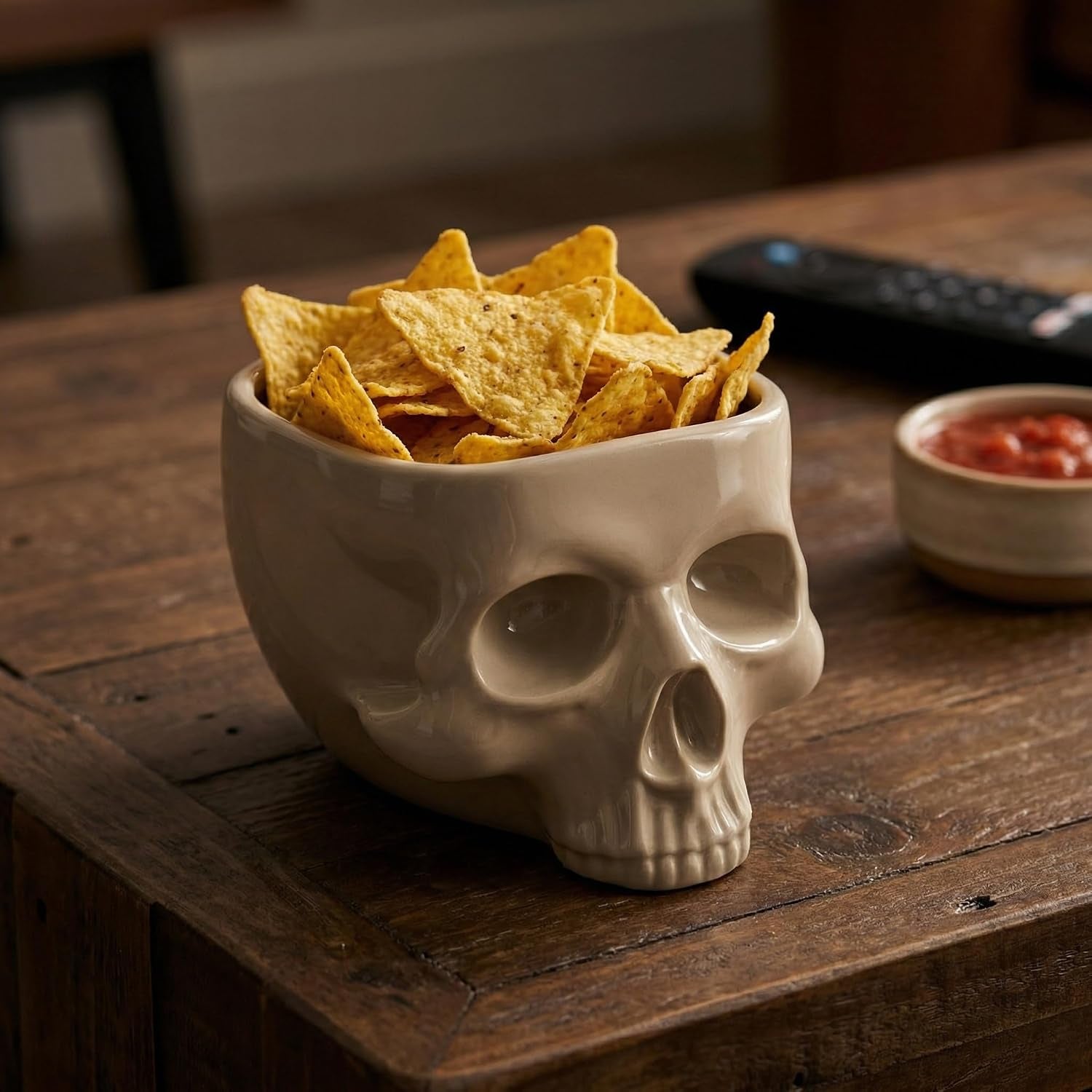 Gothic Skull Bowl – Large 17Oz/500Ml Ceramic Food-Safe Candy Bowl, Dishwasher & Microwave Safe – Halloween Decor, Unique Gothic Gift, Cereal Ice Cream Serving Bowl for Dark Aesthetic Home