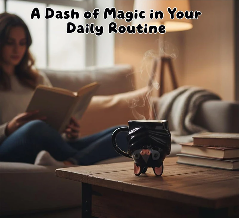 Upside Down Bat Mug – Handmade 3D Ceramic Coffee & Tea Cup | Cute Gothic Halloween Mug