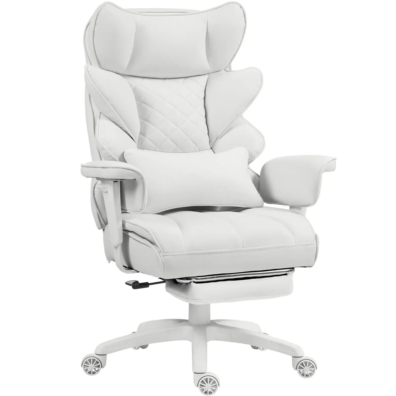 Dowinx Big and Tall Office Chair, with Pocket Spring Pad and Waist Support, High Back Computer Game Chair, Adjustable Armrests, Executive Office Chair, Foot Rest