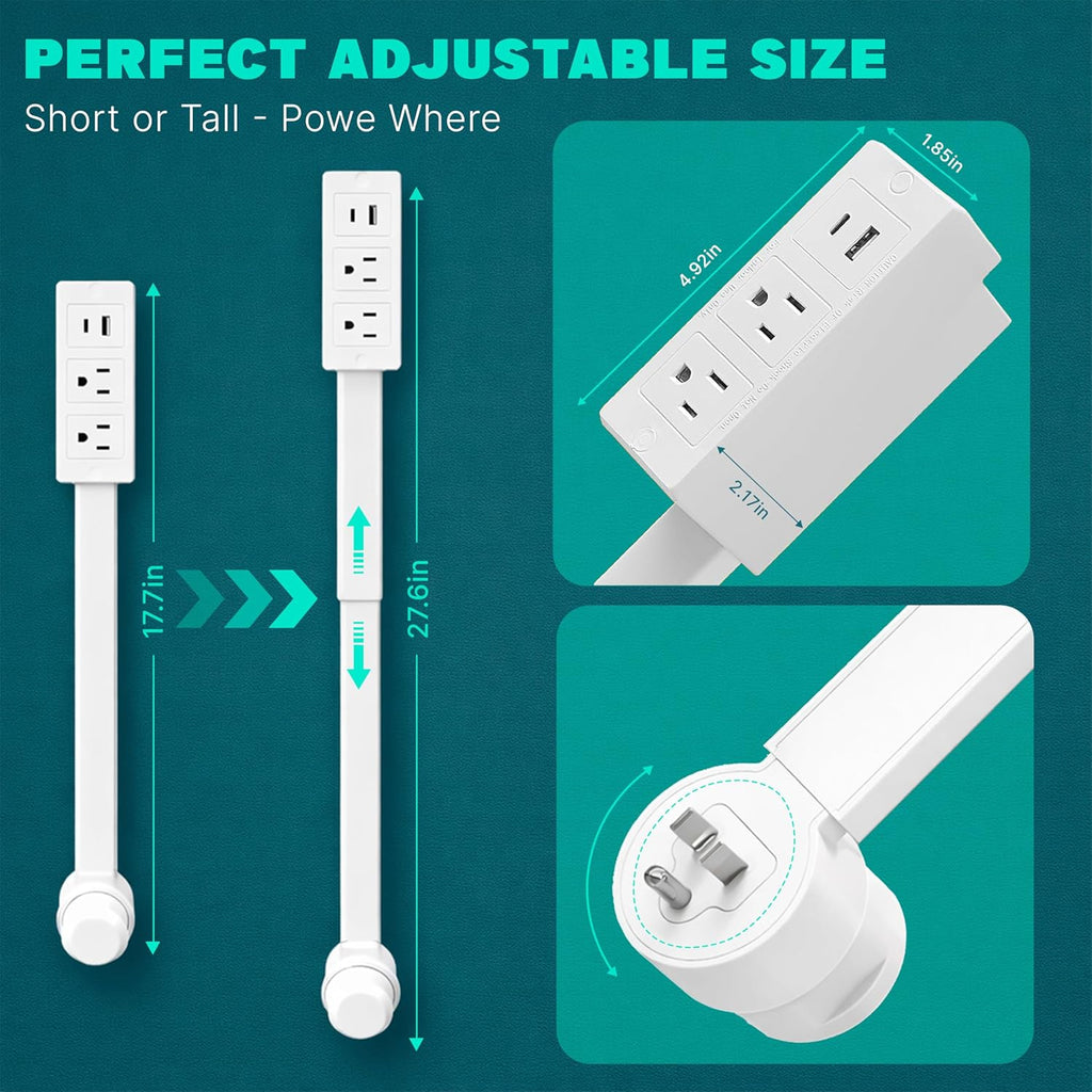 Electrical Outlet Extender Stick – Safe Wall Outlet Extender and Electric Outlet Extender, Extendable Outlet Extension Solution for Easy Installation and Home Renovation