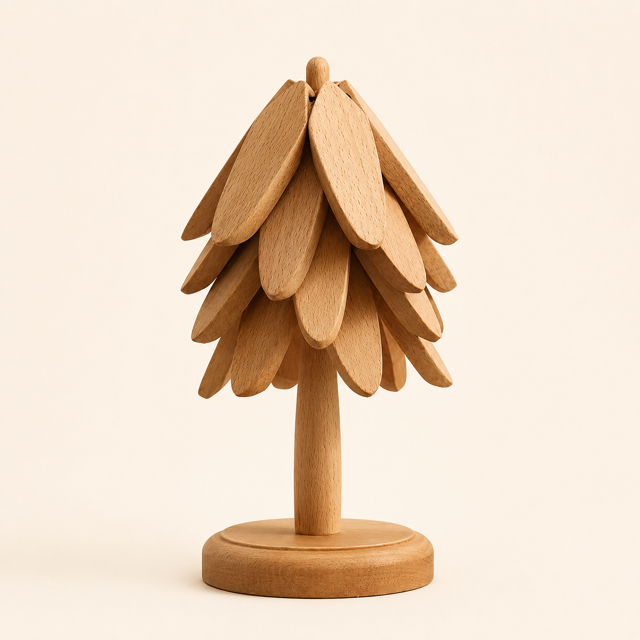 Foldable Wood Tree Coaster Set | Wooden Heat-Resistant Drink Coasters & Table Decor