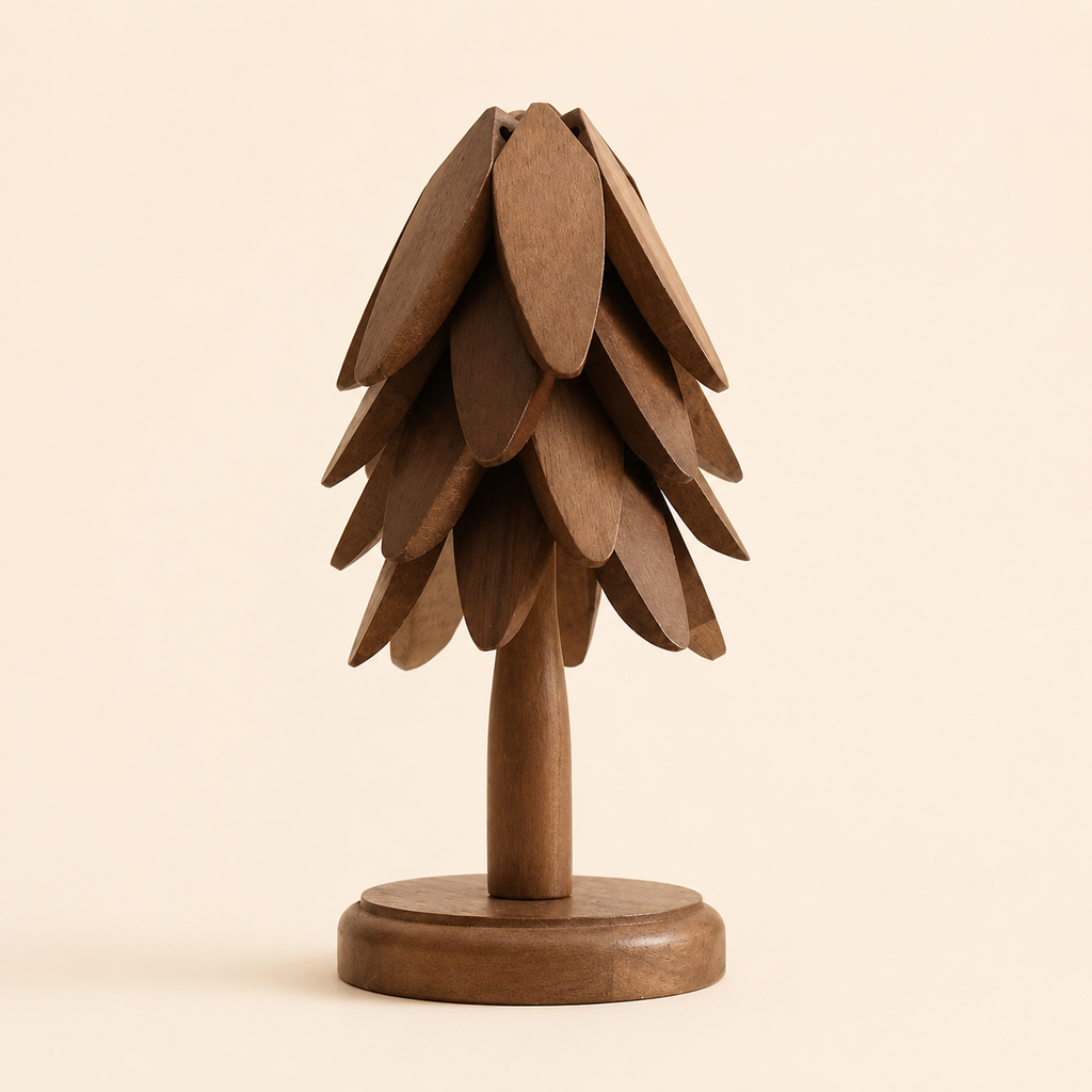 Foldable Wood Tree Coaster Set | Wooden Heat-Resistant Drink Coasters & Table Decor