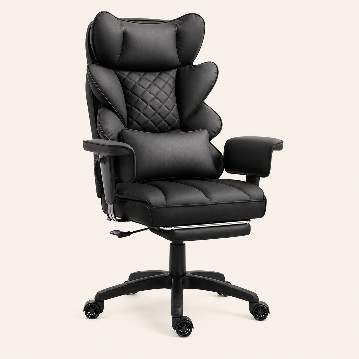 Premium Executive Ergonomic Office Chair with Reclining Backrest, Footrest & Lumbar Support