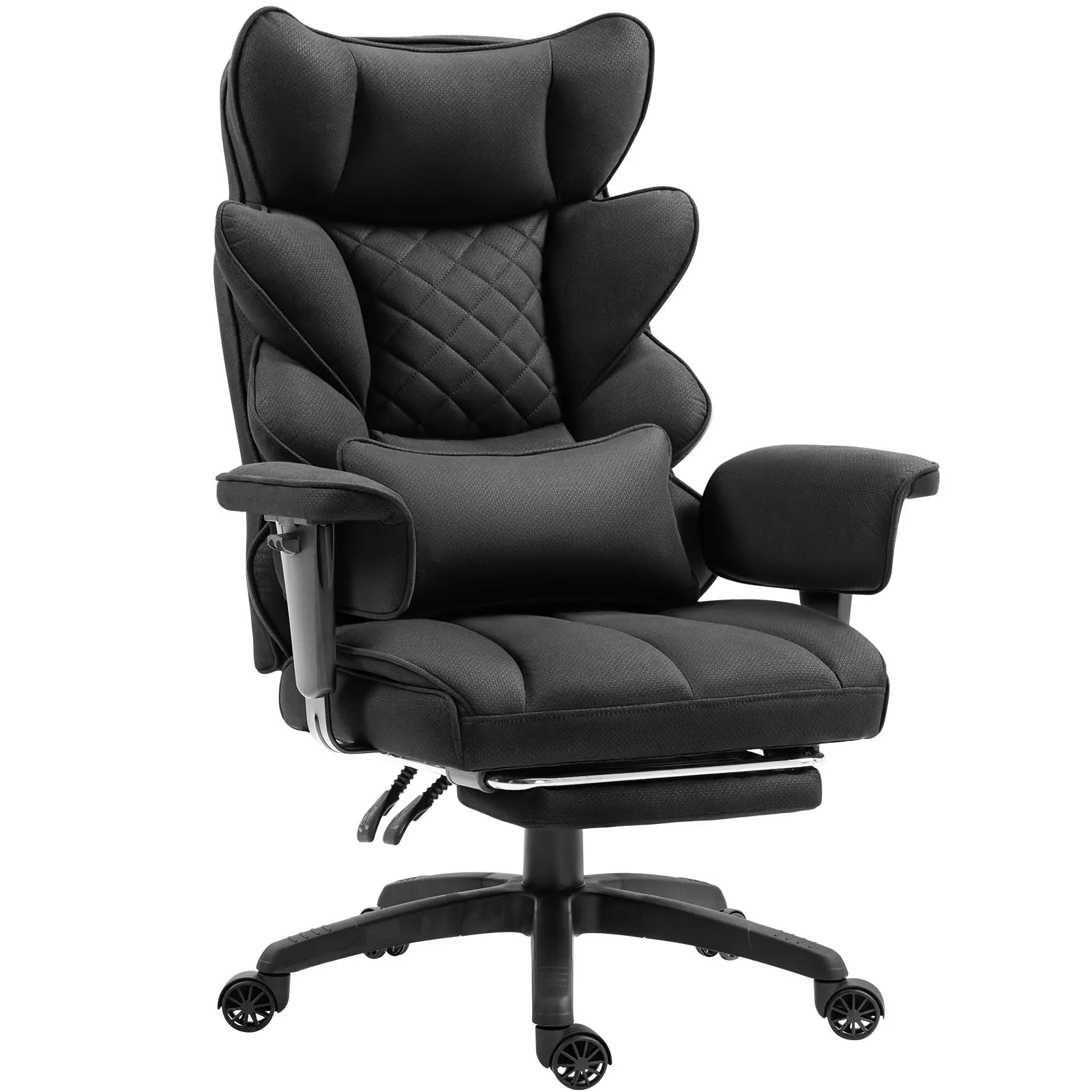 Dowinx Big and Tall Office Chair, with Pocket Spring Pad and Waist Support, High Back Computer Game Chair, Adjustable Armrests, Executive Office Chair, Foot Rest