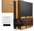 The Cutting Board Library™ (Original Design) | Decorative Kitchen Board Collection Bundle with Display Stand | Premium Acacia Wood | Stabilized Non-Slip Base