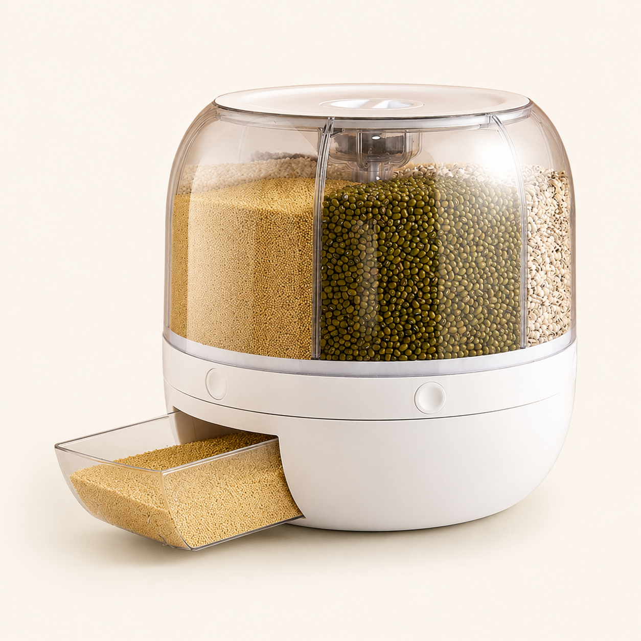 360° Rotating 6-Compartment Grain Storage Container