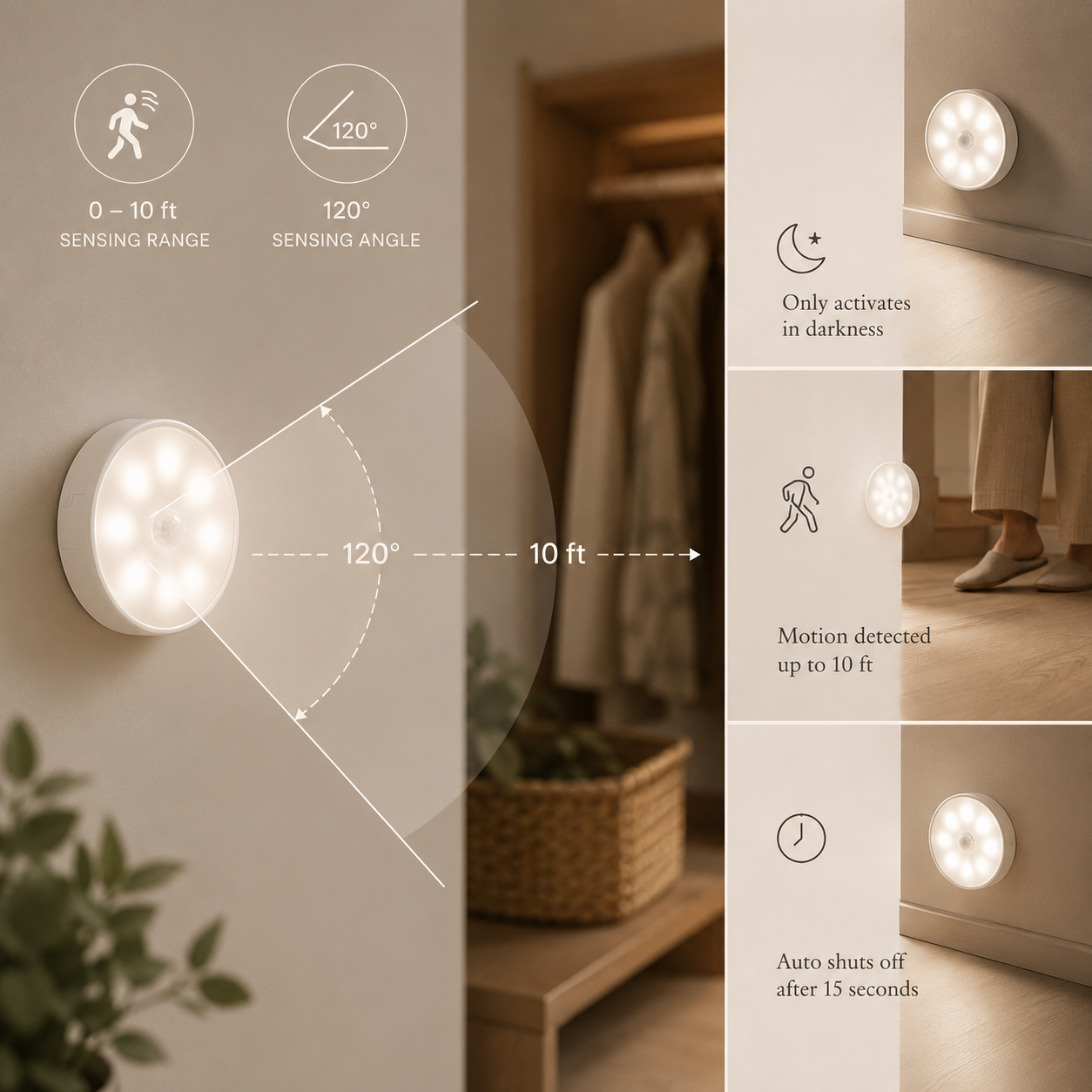 MotionGlow™ Rechargeable Sensor Light (Set of 6)