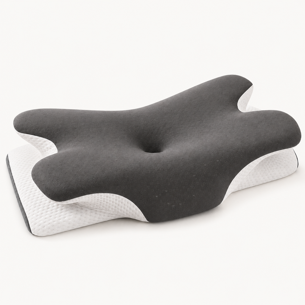 Ergonomic Cooling Memory Foam Neck Pillow | Adjustable Cervical Support for Better Sleep & Neck Pain Relief