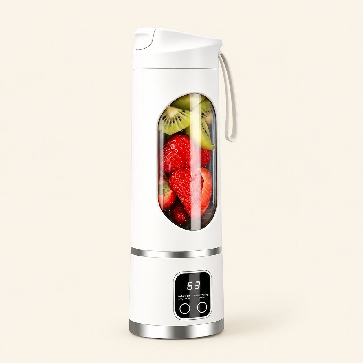 Portable USB Rechargeable Personal Blender with LED Display | 15 oz Smoothie & Juice Blender
