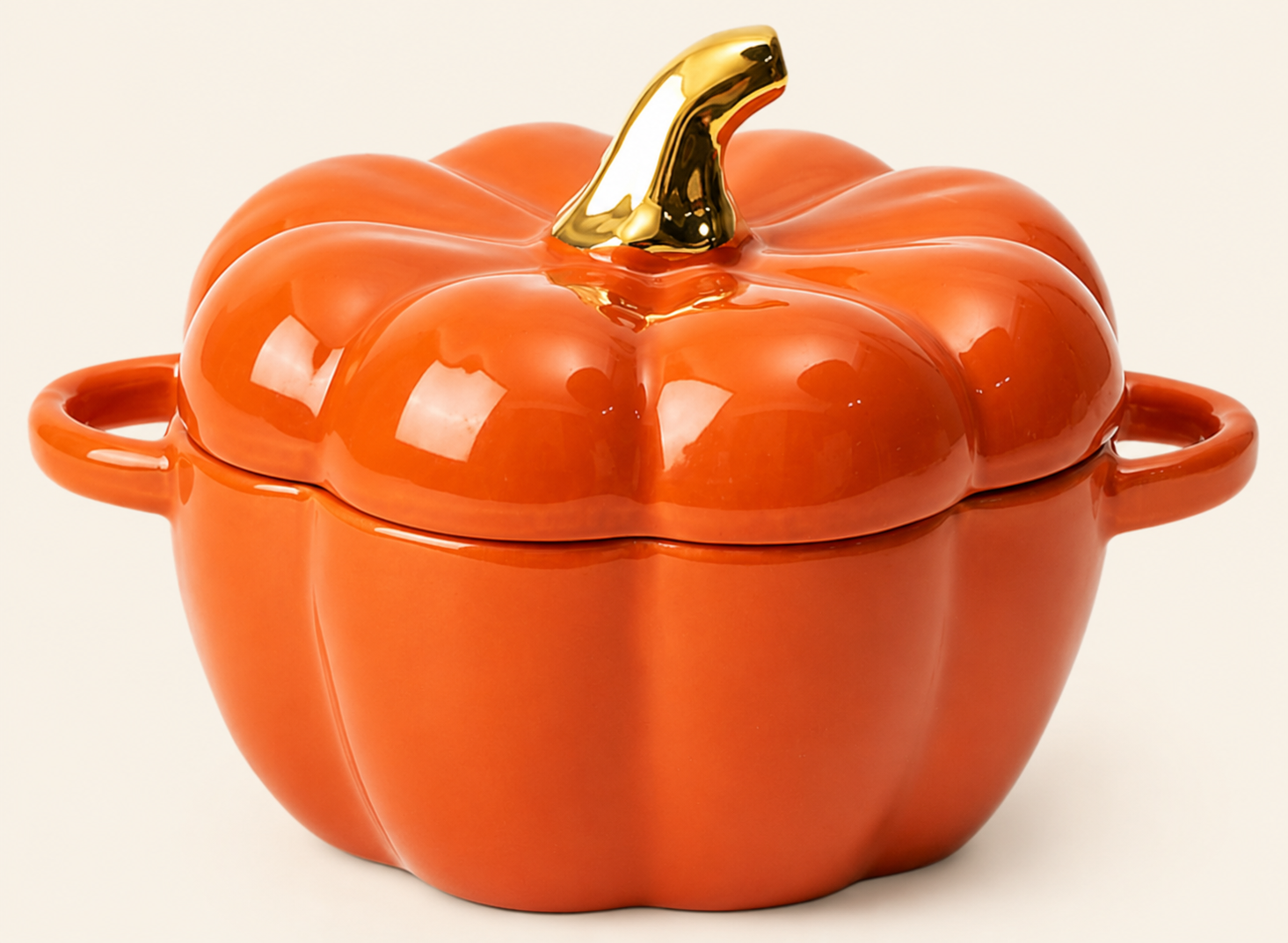 Ceramic Pumpkin Dutch Oven Bowl with Lid