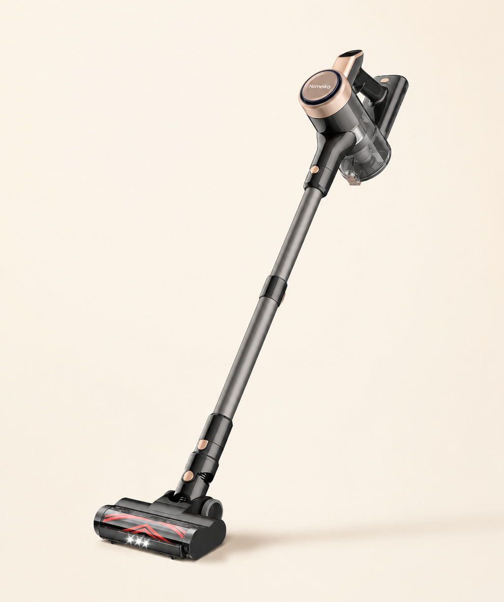 Homeika Cordless Stick Vacuum Cleaner | Lightweight 300W Powerful Suction Vacuum with LED Display, Anti-Tangle Brush